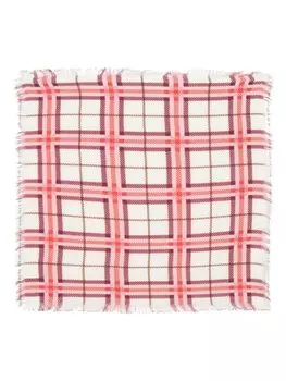 Eric Bompard платок в клетку тартан, нейтральный цвет