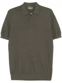 Eric Bompard рубашка поло из ткани пике с воротником на молнии, зеленый