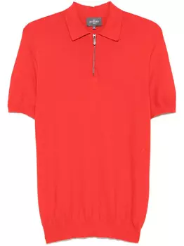 Eric Bompard рубашка поло из ткани пике с воротником на молнии, красный