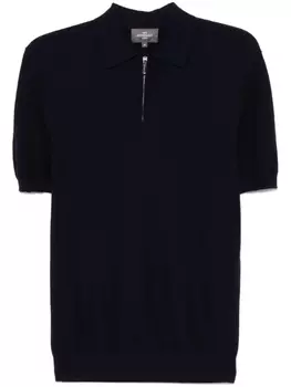 Eric Bompard рубашка поло из ткани пике с воротником на молнии, синий