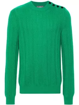 Eric Bompard свитер Herringbone с круглым вырезом, зеленый