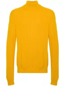 Eric Bompard свитер Herringbone с высоким воротником, желтый
