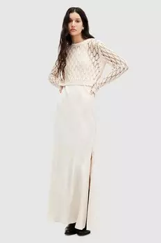 ERIN DRESS платье и свитер AllSaints, бежевый