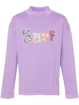 ERL футболка с вышивкой, фиолетовый