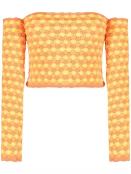 ERL трикотажный топ с открытыми плечами, оранжевый