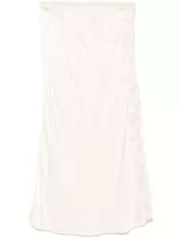 ERMANNO FIRENZE атласная юбка миди, серый