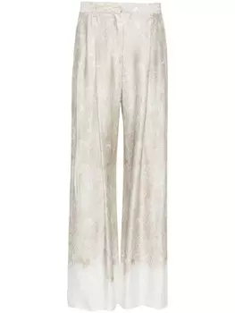 ERMANNO FIRENZE брюки палаццо с завышенной талией, серый