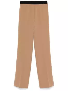 ERMANNO FIRENZE брюки с логотипом на поясе, коричневый