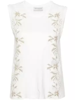 ERMANNO FIRENZE кружевная футболка без рукавов, белый