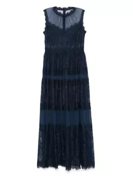 ERMANNO FIRENZE кружевное платье макси, синий
