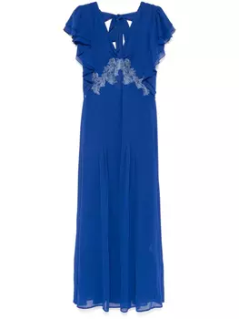 ERMANNO FIRENZE платье макси с вышивкой, синий