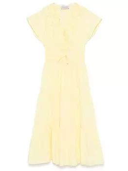 ERMANNO FIRENZE платье миди с кружевом, желтый