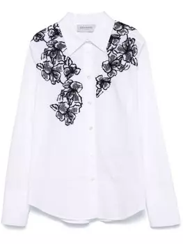 ERMANNO FIRENZE рубашка с цветочной вышивкой, белый