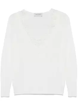 ERMANNO FIRENZE свитер с вышивкой, белый