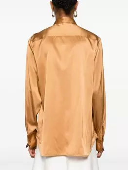 Ermanno Scervino атласная рубашка, коричневый