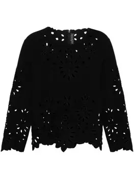 Ermanno Scervino блузка с вырезами и вышивкой, черный
