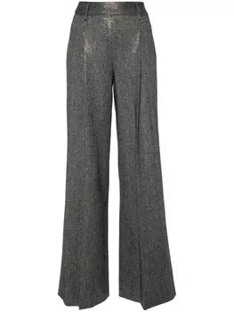 Ermanno Scervino брюки широкого кроя с заклепками и узором «елочка», черный