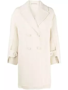 Ermanno Scervino двубортное пальто из вирджинской шерсти, нейтральный цвет
