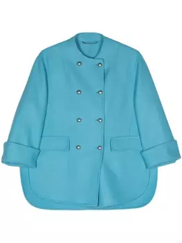 Ermanno Scervino двубортный блейзер без воротника, синий