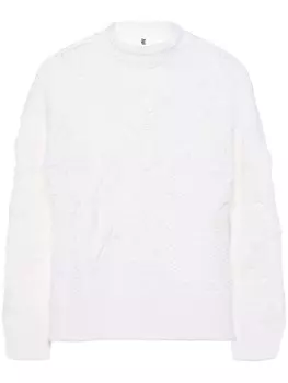 Ermanno Scervino джемпер из смеси натуральной шерсти с кружевными деталями, белый