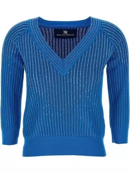 Ermanno Scervino джемпер со стразами, синий