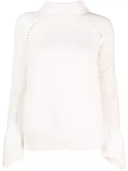 Ermanno Scervino джемпер в технике кроше с высоким воротником, белый