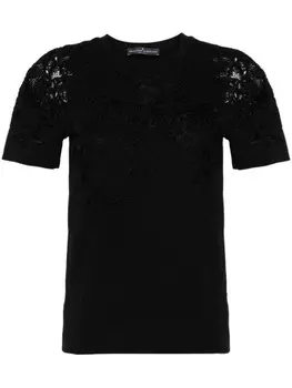 Ermanno Scervino футболка с кружевной аппликацией, черный
