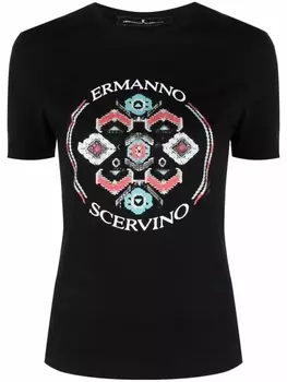Ermanno Scervino футболка с логотипом, черный