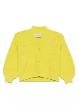 Ermanno Scervino Junior кардиган фактурной вязки, желтый