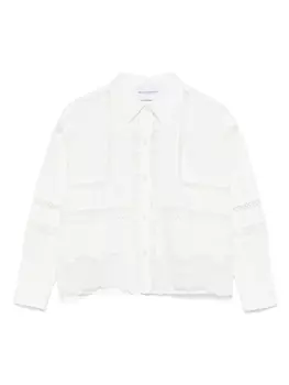 Ermanno Scervino Junior рубашка с кружевом, белый