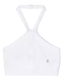 Ermanno Scervino Junior трикотажный топ с вырезом халтер, белый