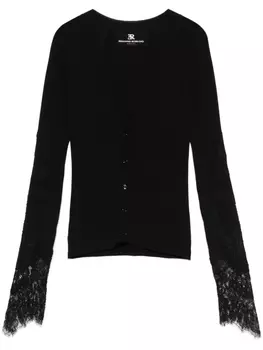 Ermanno Scervino кардиган с кружевными вставками, черный