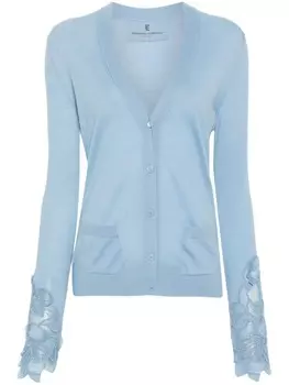 Ermanno Scervino кардиган с кружевом, синий