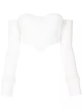 Ermanno Scervino кашемировый топ-корсет с открытыми плечами, белый