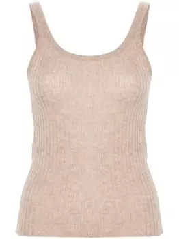 Ermanno Scervino кашемировый топ в рубчик, нейтральный цвет