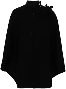 Ermanno Scervino кейп с цветочной аппликацией, черный