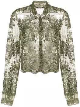 Ermanno Scervino кружевная рубашка, зеленый