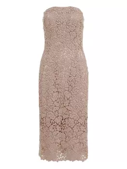 Ermanno Scervino кружевное платье без бретелек с цветочным принтом, нейтральный