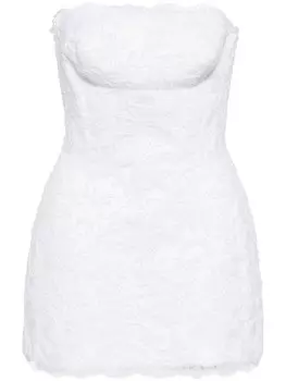 Ermanno Scervino кружевное платье мини без бретелей, белый