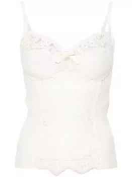 Ermanno Scervino кружевной топ с вырезом в форме сердца, нейтральный цвет