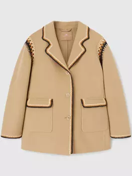 Ermanno Scervino куртка из двойной шерсти с рафией, нейтральный