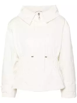 Ermanno Scervino куртка с капюшоном и сборками, белый