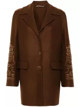 Ermanno Scervino пальто с вышивкой, коричневый