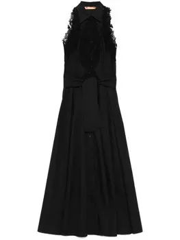 Ermanno Scervino платье макси с цветочным кружевом, черный