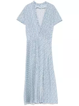 Ermanno Scervino платье миди с цветочным принтом, синий