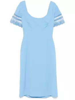 Ermanno Scervino платье миди с кружевом, синий