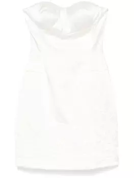 Ermanno Scervino платье мини с цветочной вышивкой, нейтральный цвет