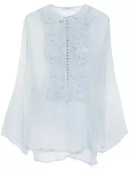 Ermanno Scervino платье мини с цветочной аппликацией, синий