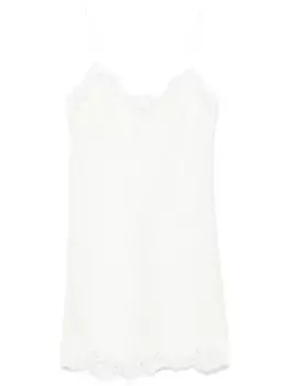 Ermanno Scervino платье мини с цветочным кружевом, нейтральный цвет