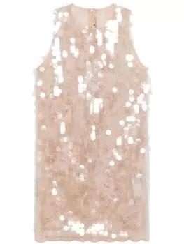 Ermanno Scervino платье мини с пайетками, нейтральный цвет